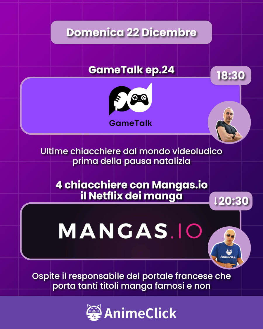AnimeClick su Twitch: programma dal 16 al 22 dicembre AnimeClick su Twitch: programma dal 16 al 22 dicembre